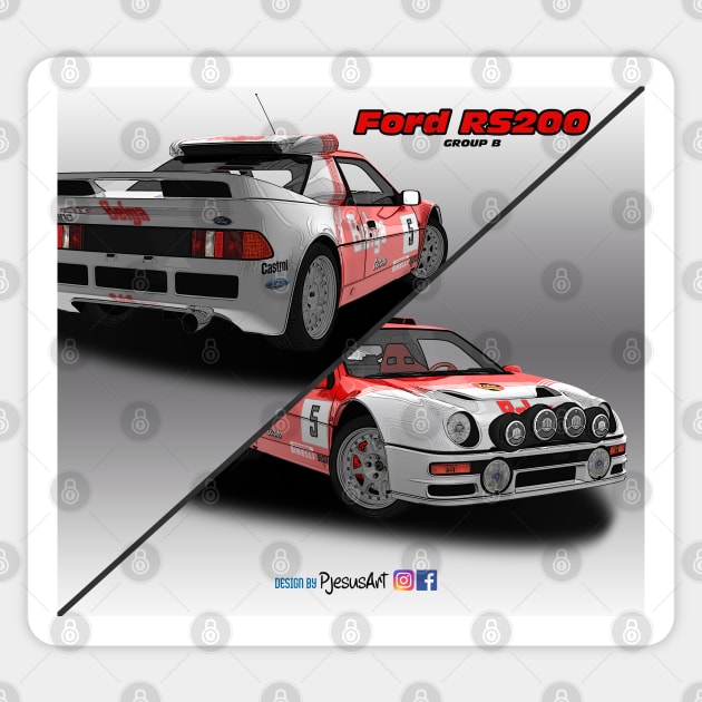 Ford RS200 Group B Belga Sticker by PjesusArt